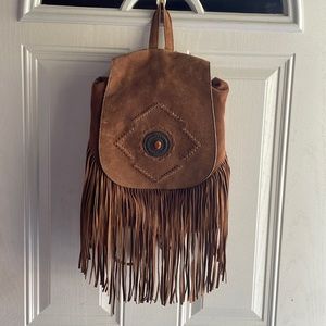 Leather Boho Backpack/ Bag